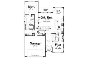 Floor Plan - Main Floor for Modern House Plan #455-284 - 4 bed, 3.5 bath