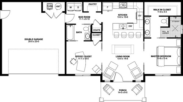 House Blueprint - Farmhouse Floor Plan - Main Floor Plan #126-175