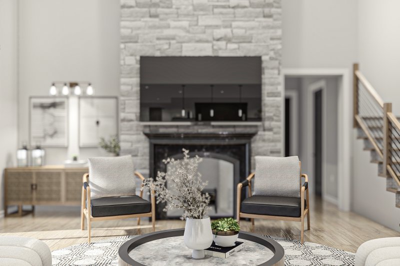 Architectural House Design - Interior - Family Room for Craftsman House Plan #455-627 - 4 bed, 4.5 bath