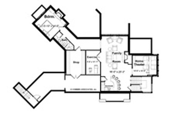 Floor Plan - Lower Floor for Farmhouse House Plan #928-418 - 3 bed, 3 bath