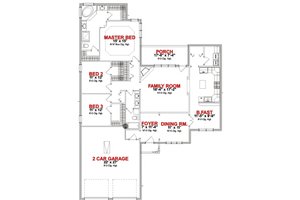 Floor Plan - Main Floor for European House Plan #63-255 - 3 bed, 0 bath