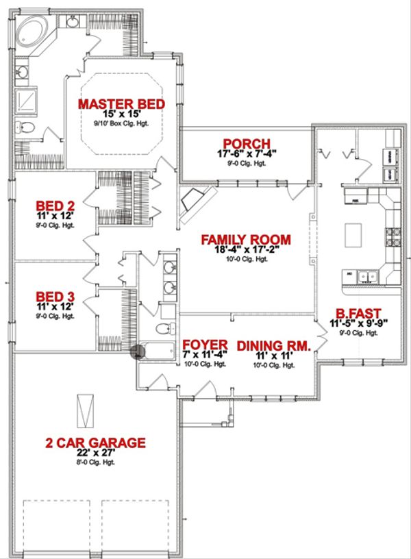 European Floor Plan - Main Floor Plan #63-255