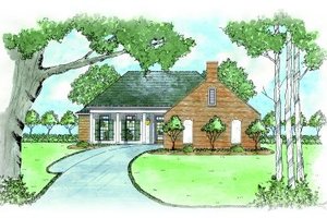 Cottage Exterior - Front Elevation Plan #36-309