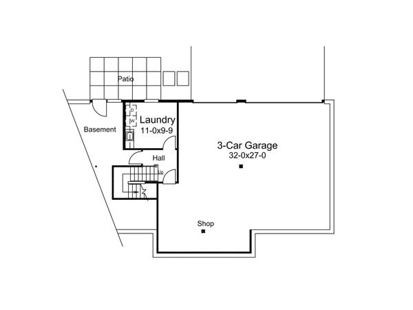 2400 square foot 3 bedroom garage under house plan