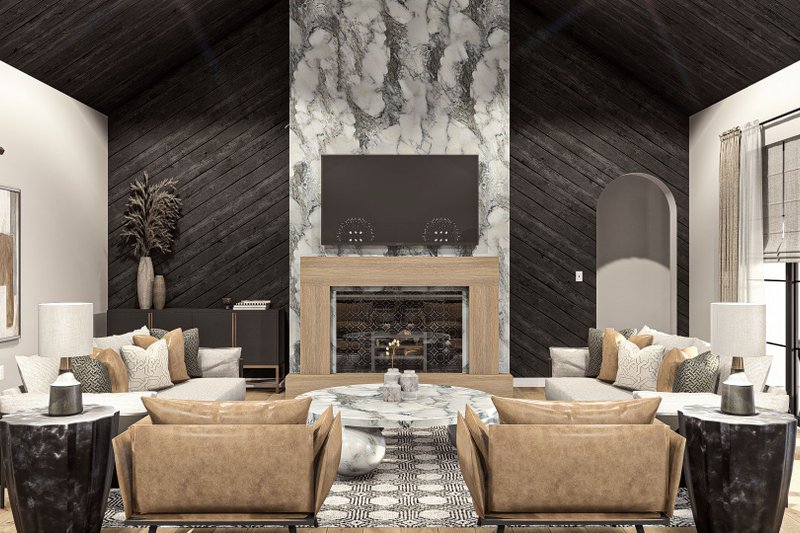 Home Plan - Interior - Family Room for Modern House Plan #455-513 - 5 bed, 3.5 bath