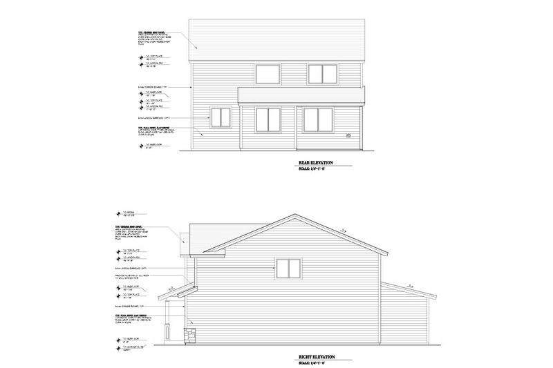 House Design - Exterior - Other Elevation 1 for Prairie House Plan #53-753 - 4 bed, 2.5 bath