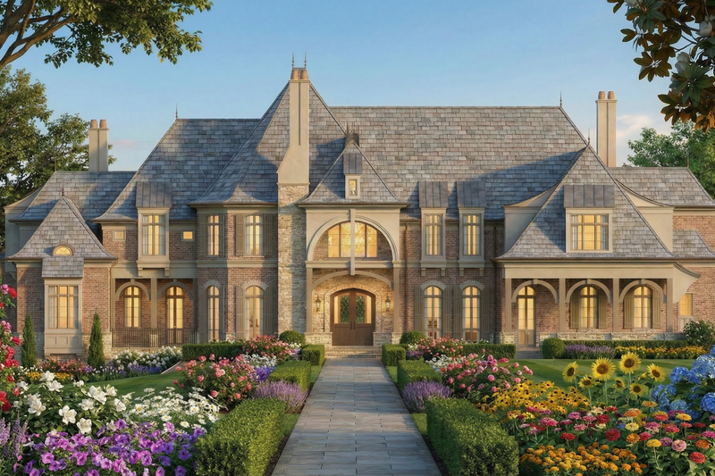 House Plan Design - Exterior - Front Elevation 2 for European House Plan #119-167 - 5 bed, 6.5 bath
