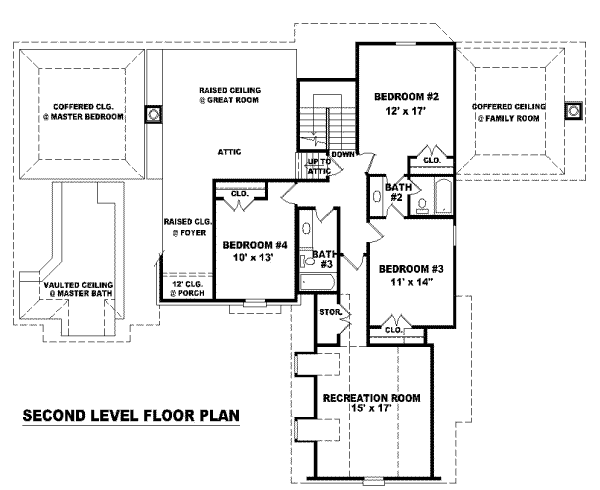 Floor Plan - Upper Floor for European House Plan #81-1202 - 4 bed, 3.5 bath