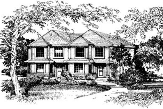 Exterior - Front Elevation for Traditional House Plan #303-124 - 3 bed, 2.5 bath