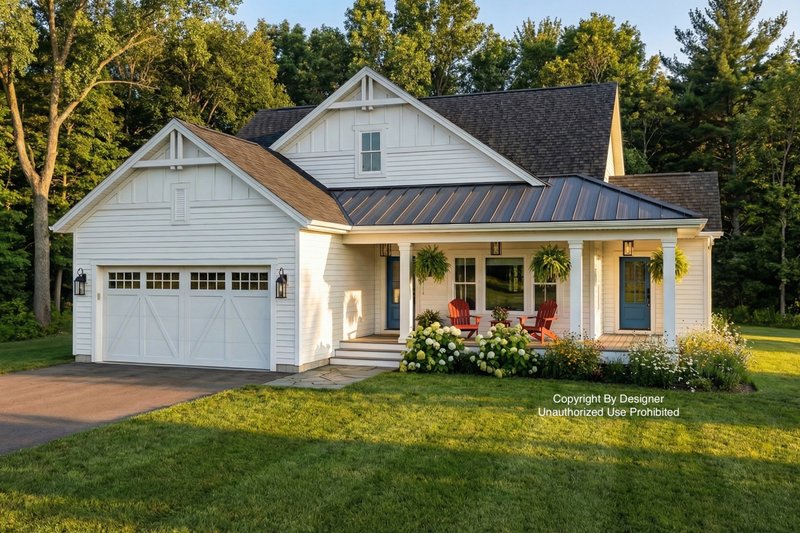 House Design - Exterior - Front Elevation 2 for Farmhouse House Plan #51-1401 - 3 bed, 2 bath