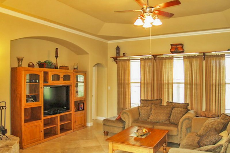 House Blueprint - Interior - Family Room 1 for Mediterranean House Plan #80-142 - 4 bed, 2 bath