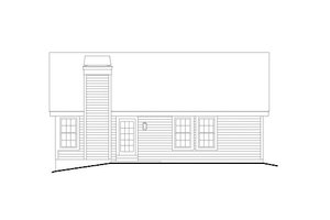 Exterior - Rear Elevation for Ranch House Plan #57-386 - 3 bed, 2 bath