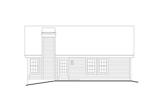 Exterior - Rear Elevation for Ranch House Plan #57-386 - 3 bed, 2 bath
