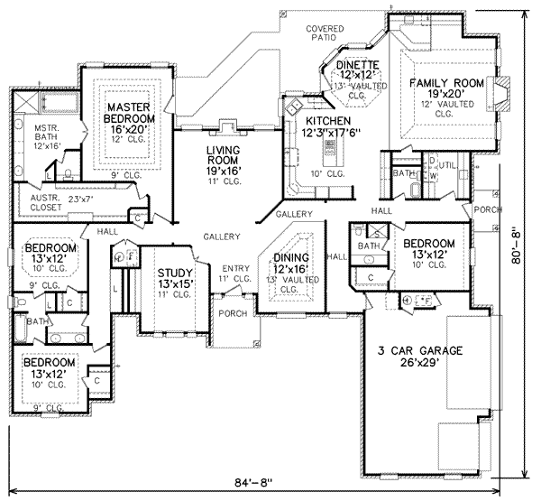 Traditional Floor Plan - Main Floor Plan #65-202