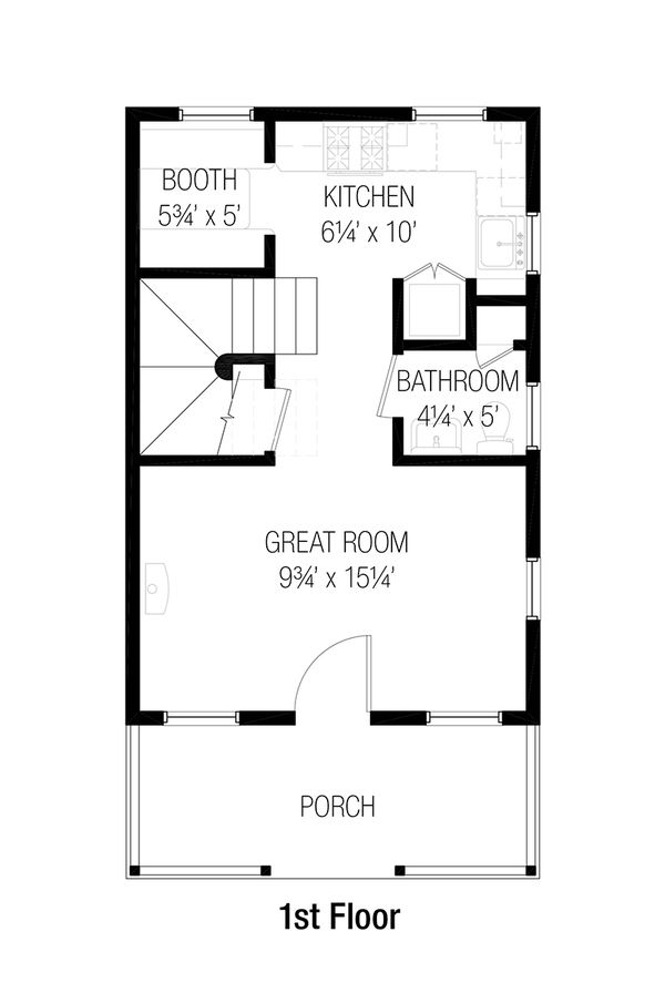 Cottage Floor Plan - Main Floor Plan #915-1