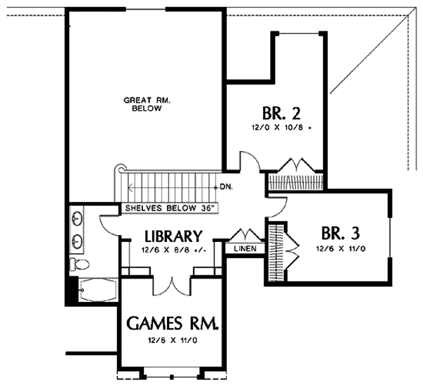Home Plan - Craftsman Floor Plan - Upper Floor Plan #48-116