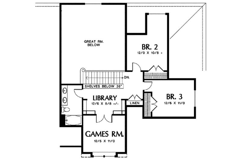 Home Plan - Floor Plan - Upper Floor for Craftsman House Plan #48-116 - 3 bed, 2.5 bath