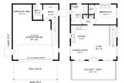 Contemporary Style House Plan - 1 Beds 2 Baths 881 Sq/Ft Plan #932-69 