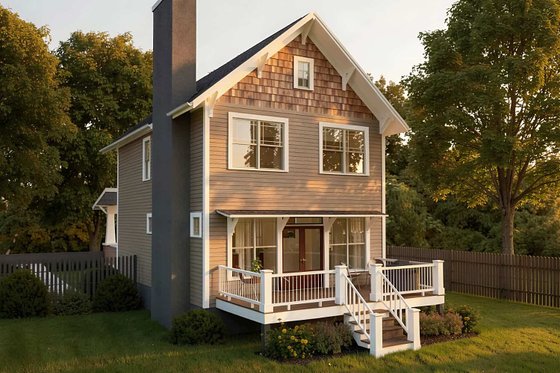 Exterior - Rear Elevation for Craftsman House Plan #79-315 - 3 bed, 2.5 bath