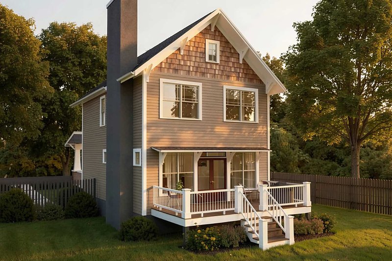 Architectural House Design - Exterior - Rear Elevation for Craftsman House Plan #79-315 - 3 bed, 2.5 bath
