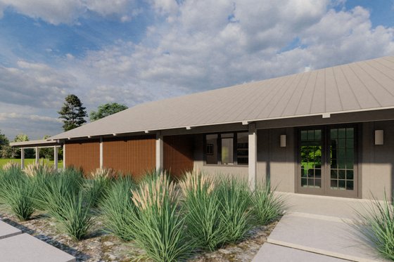 Exterior - Front Elevation 3 for Ranch House Plan #449-16 - 3 bed, 2 bath