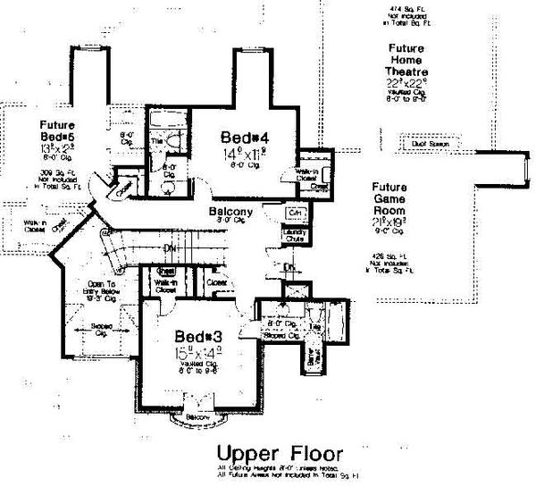 Traditional Floor Plan - Upper Floor Plan #310-679