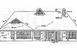 Exterior - Rear Elevation for European House Plan #34-115 - 3 bed, 2.5 bath