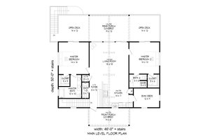 Floor Plan - Main Floor for Cabin House Plan #932-57 - 4 bed, 3.5 bath