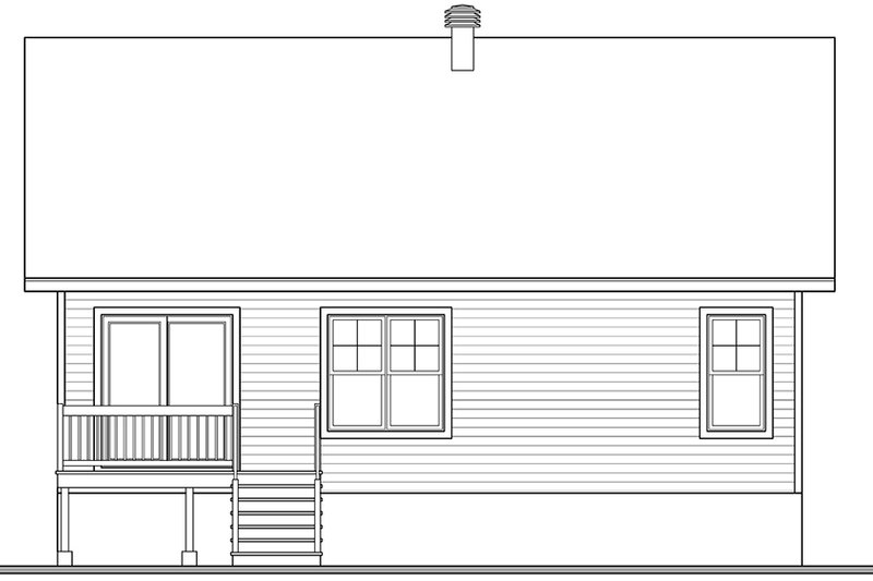 Home Plan - Exterior - Rear Elevation for Bungalow House Plan #23-2812 - 2 bed, 1 bath