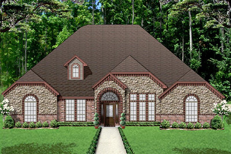 House Blueprint - European Exterior - Front Elevation Plan #84-532