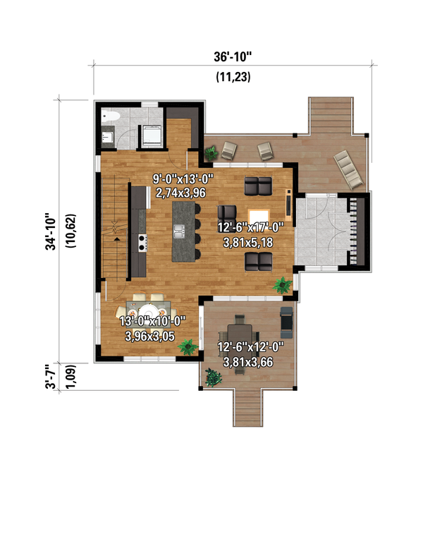 House Plan Design - Cabin Floor Plan - Main Floor Plan #25-4971