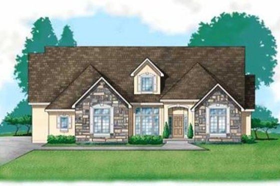 Exterior - Front Elevation for Cottage House Plan #67-267 - 4 bed, 4 bath