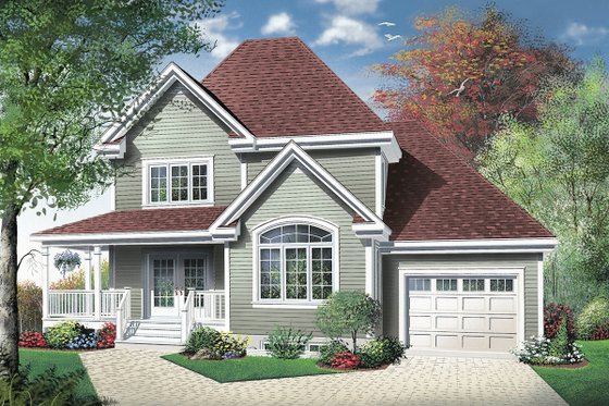 Exterior - Front Elevation 4 for Country House Plan #23-482 - 3 bed, 2 bath