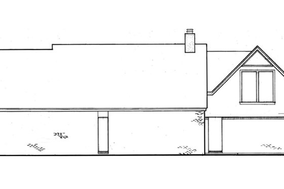 Exterior - Rear Elevation for Southern House Plan #45-284 - 3 bed, 2 bath