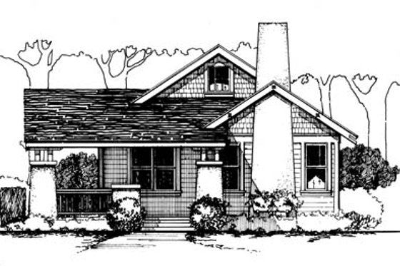 Exterior - Front Elevation for Cottage House Plan #43-104 - 3 bed, 2 bath