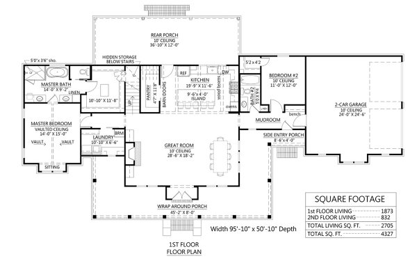 Dream House Plan - Farmhouse Floor Plan - Main Floor Plan #1074-48