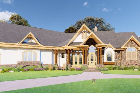 Exterior - Front Elevation 4 for Craftsman House Plan #54-534 - 3 bed, 2.5 bath