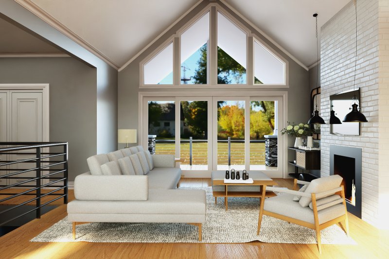 House Blueprint - Interior - Family Room for Country House Plan #1064-363 - 1 bed, 1.5 bath