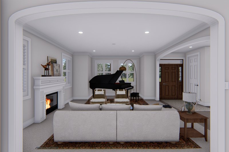 Architectural House Design - Interior - Family Room 1 for Farmhouse House Plan #1060-140 - 5 bed, 2.5 bath