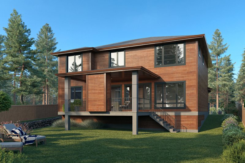Dream House Plan - Exterior - Rear Elevation for Contemporary House Plan #1066-210 - 5 bed, 3 bath