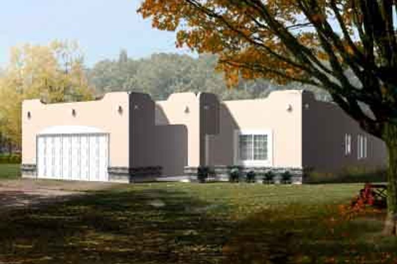 Home Plan - Adobe / Southwestern Exterior - Front Elevation Plan #1-1404