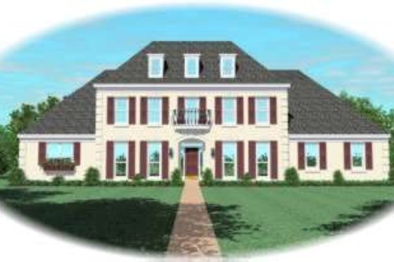 Exterior - Front Elevation for Colonial House Plan #81-1258 - 3 bed, 4 bath