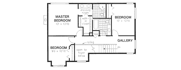 Traditional Floor Plan - Upper Floor Plan #18-9041