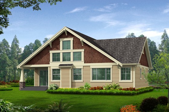 Exterior - Rear Elevation for Craftsman House Plan #132-198 - 3 bed, 2 bath
