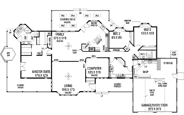 Home Plan - Traditional Floor Plan - Main Floor Plan #60-505