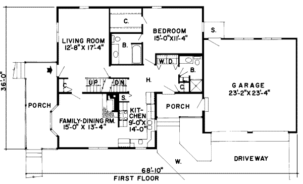 Traditional Floor Plan - Main Floor Plan #312-520