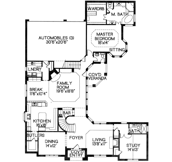 Traditional Floor Plan - Main Floor Plan #141-109