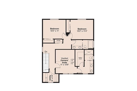 Floor Plan - Upper Floor for Farmhouse House Plan #124-1097 - 3 bed, 2.5 bath
