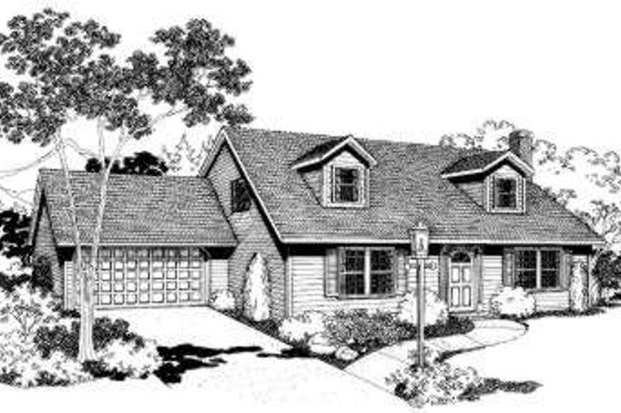 Exterior - Front Elevation for Traditional House Plan #303-110 - 3 bed, 2 bath