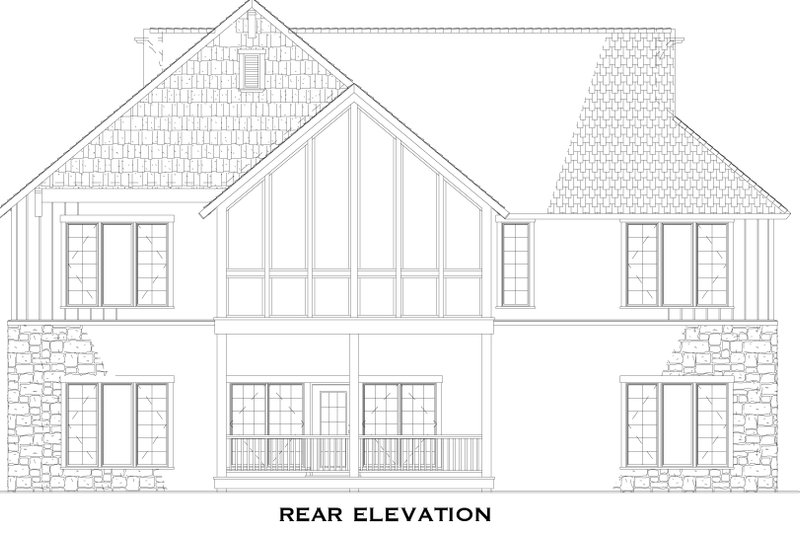 House Design - Exterior - Rear Elevation for Farmhouse House Plan #17-2312 - 4 bed, 4 bath
